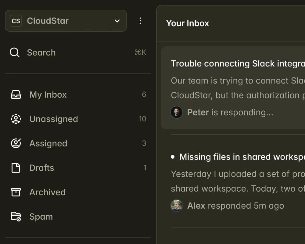 Crater workspace showing parallel agents coordinating inbox and workflow tasks