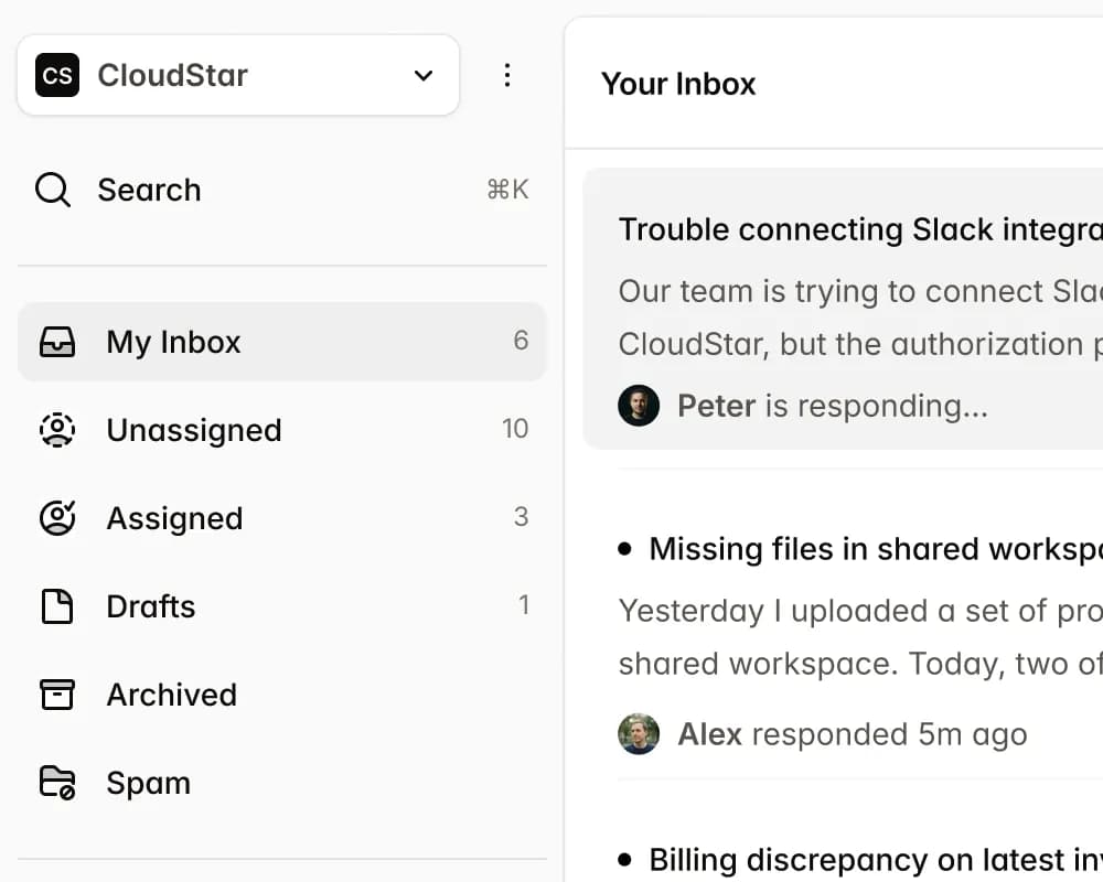 Crater workspace showing parallel agents coordinating inbox and workflow tasks